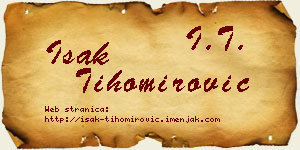Isak Tihomirović vizit kartica
